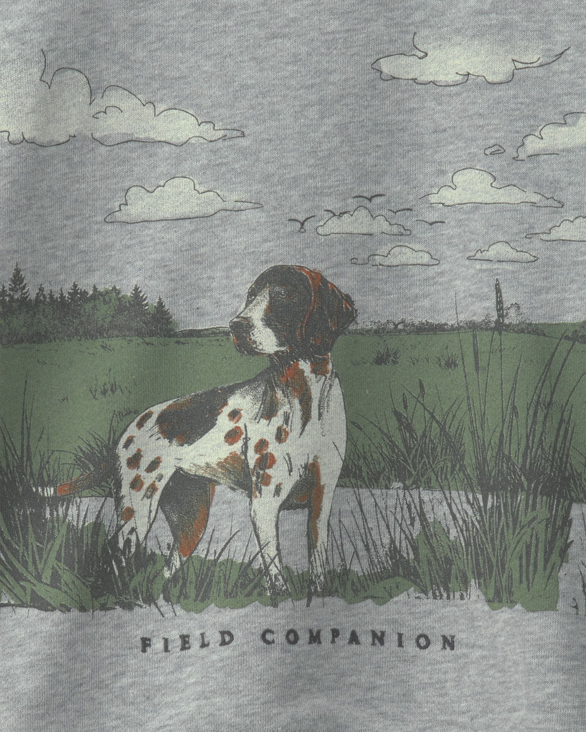 Boys 'Field Companion' Dog French Terry Pullover Sweatshirt - Grey - Image 4