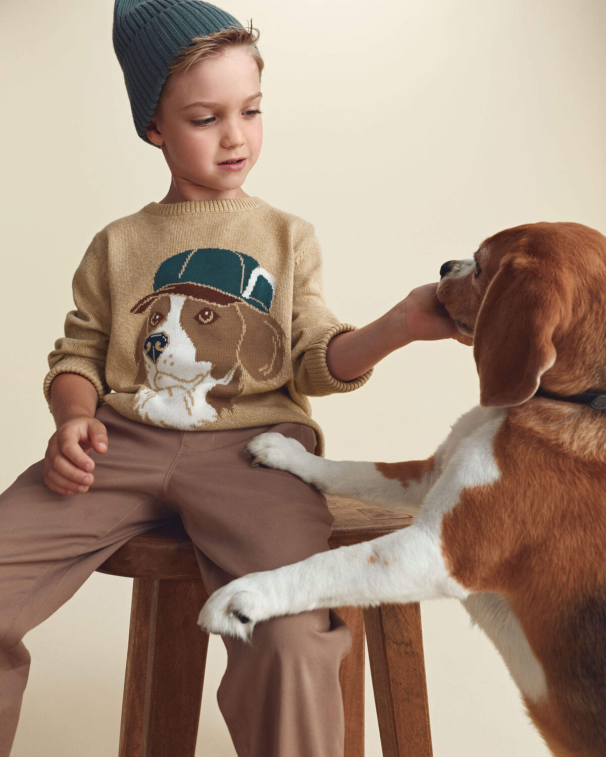 Boys Dog Sweater - Brown - Image 2
