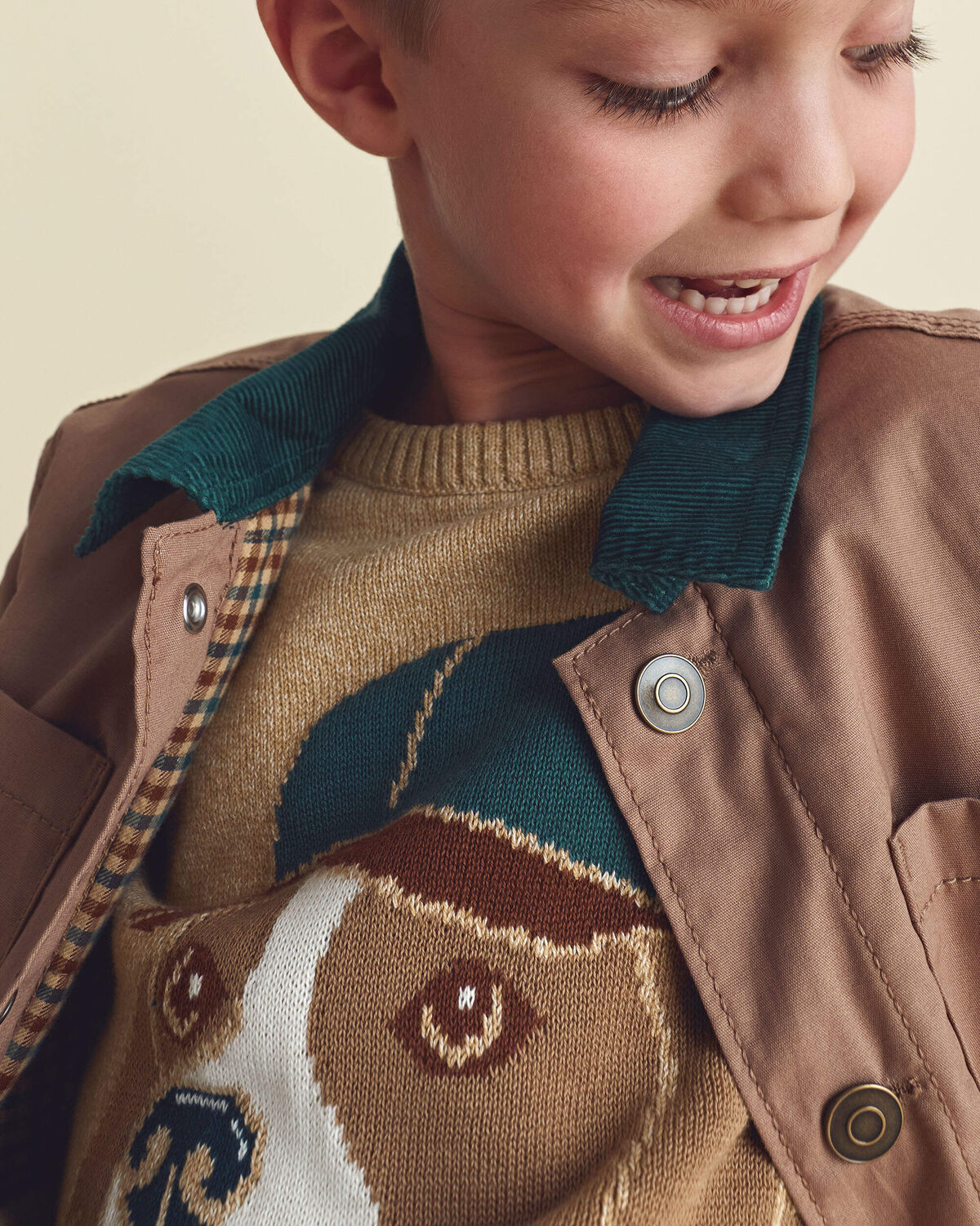 Boys Dog Sweater - Brown - Image 3