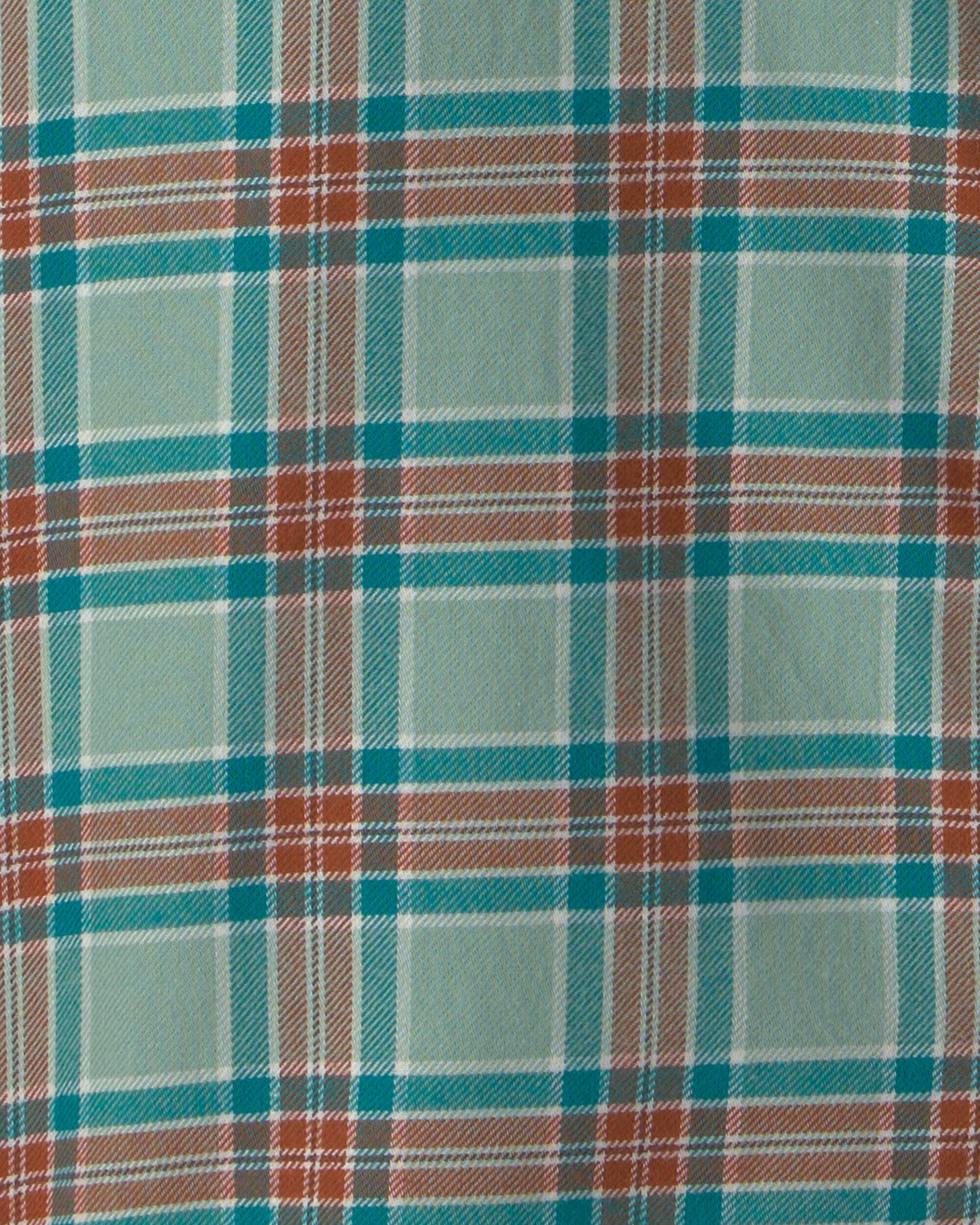 Boys Plaid Long-Sleeve Button-Down Shirt - Green/White - Image 6