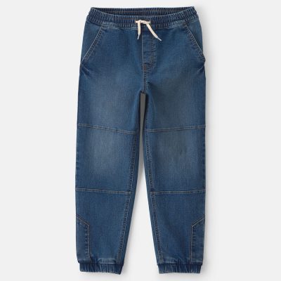 Boys Denim Relaxed Joggers - Medium Wash
