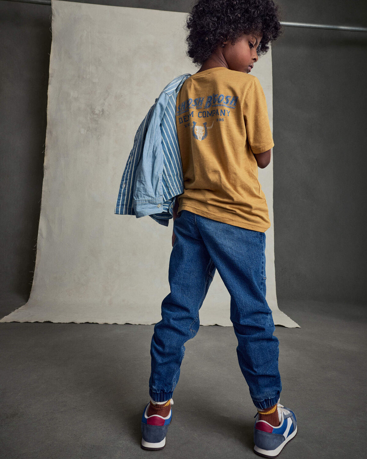 Boys Denim Relaxed Joggers - Medium Wash - Image 2