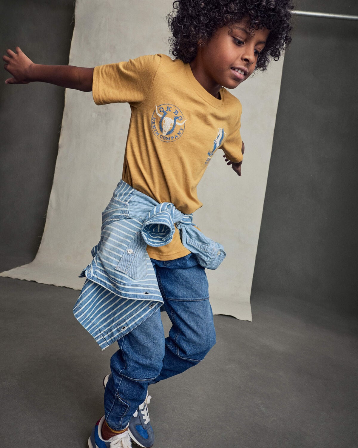 Boys Denim Relaxed Joggers - Medium Wash - Image 4
