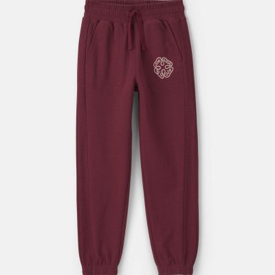 Boys French Terry Joggers - Burgundy
