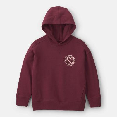 Boys Logo Patch Hoodie - Burgundy