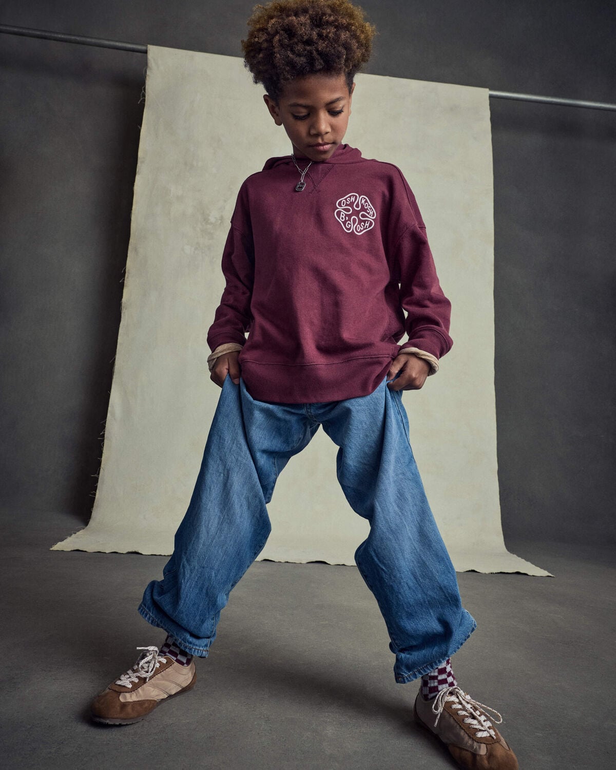 Boys Denim Baggy Jeans - Medium Wash - Image 2