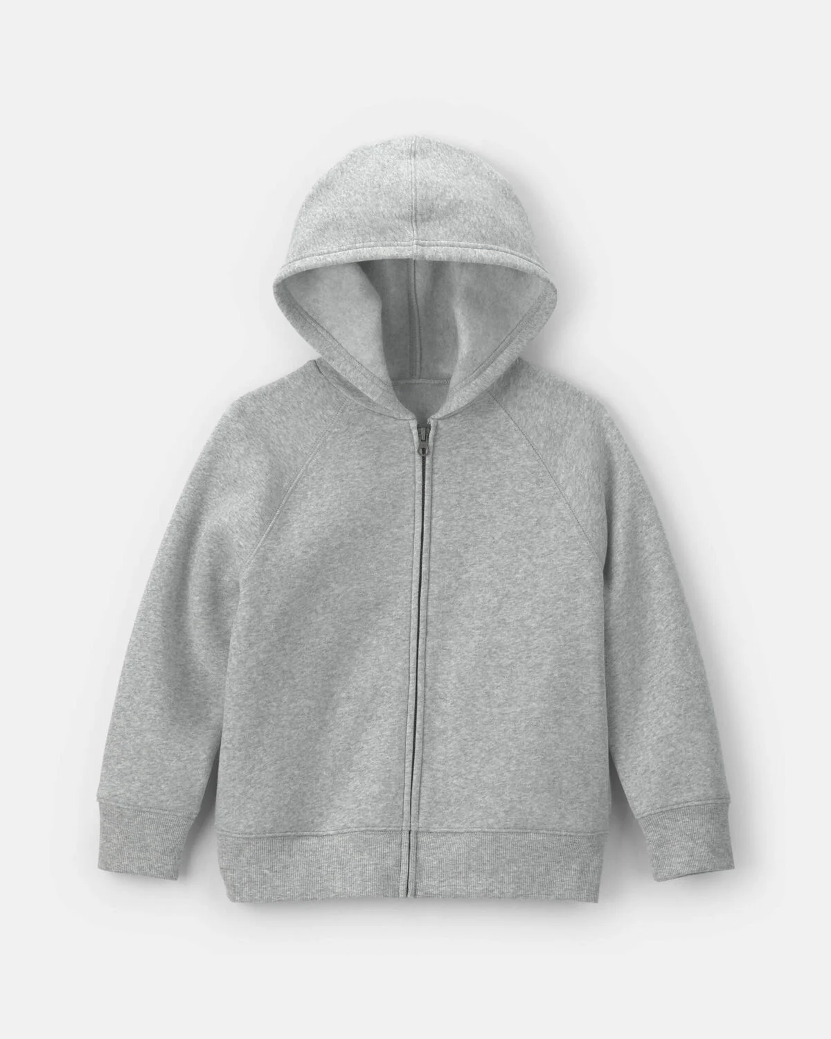 Boys Fleece Zip-Up Hoodie - Grey
