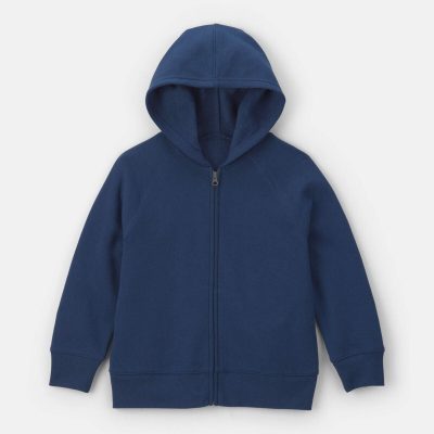 Boys Fleece Zip-Up Hoodie - Navy Blue