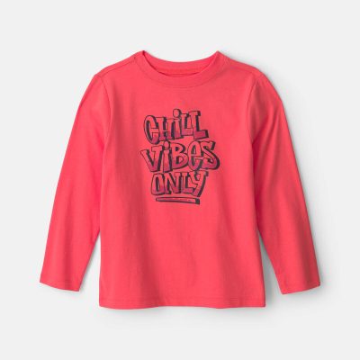 Boys 'Chill Vibes Only' Long-Sleeve Graphic Tee - Orange
