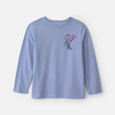 Boys Pizza Sports Long-Sleeve Graphic Tee - Blue