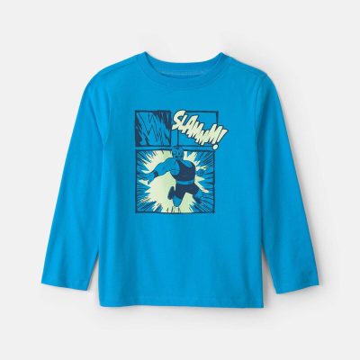 Boys 'Slam!' Long-Sleeve Graphic Tee - Blue