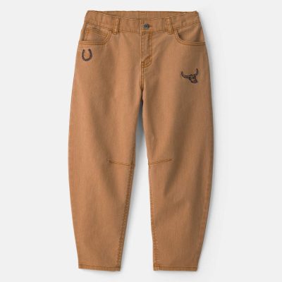 Boys Twill Barrel Jeans - Brown