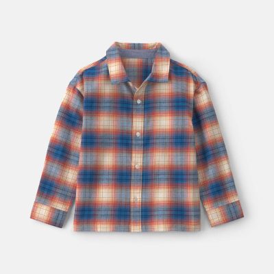 Boys Plaid Flannel Button-Down Shirt