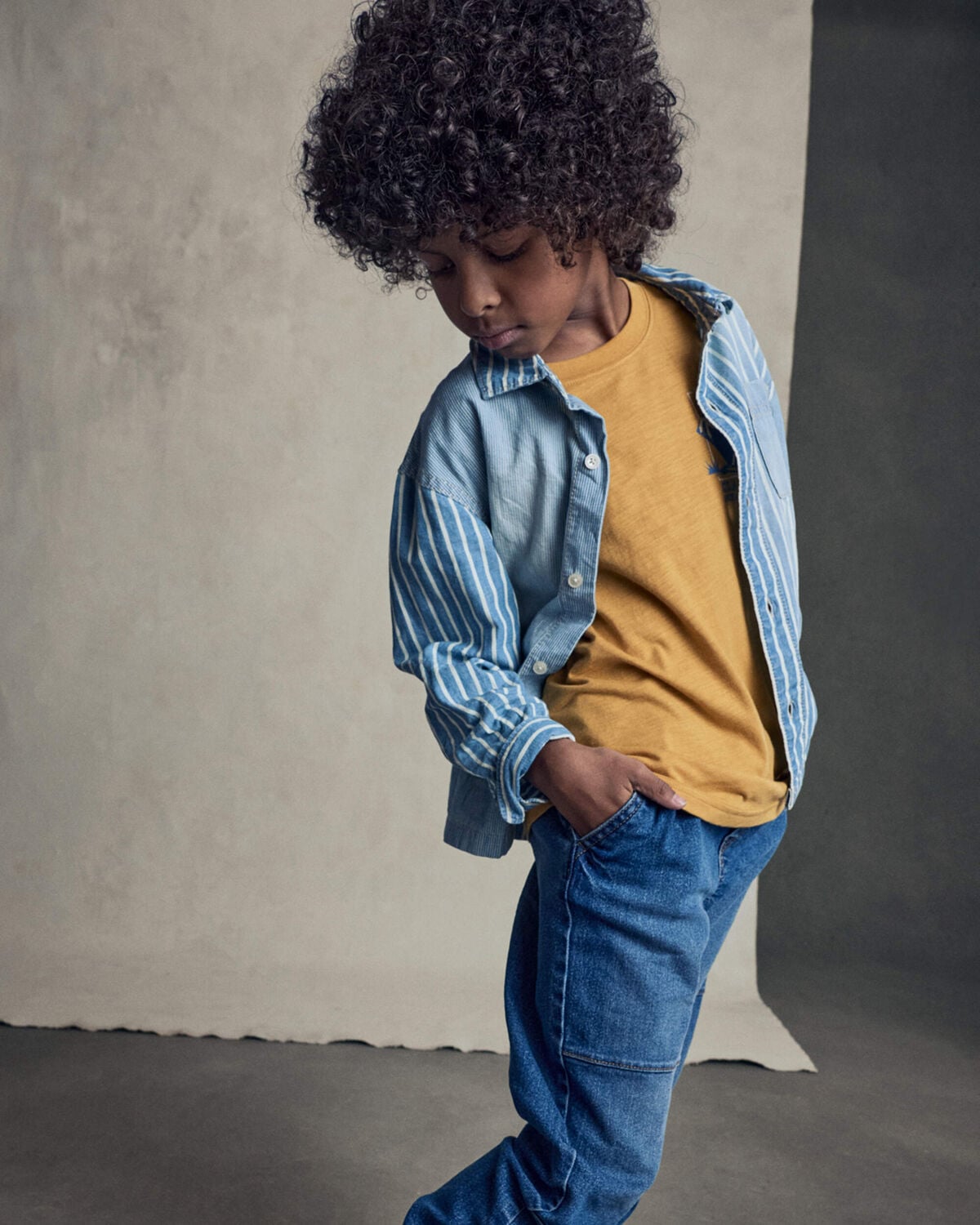 Boys Hickory Button-Down Shirt - Blue - Image 2