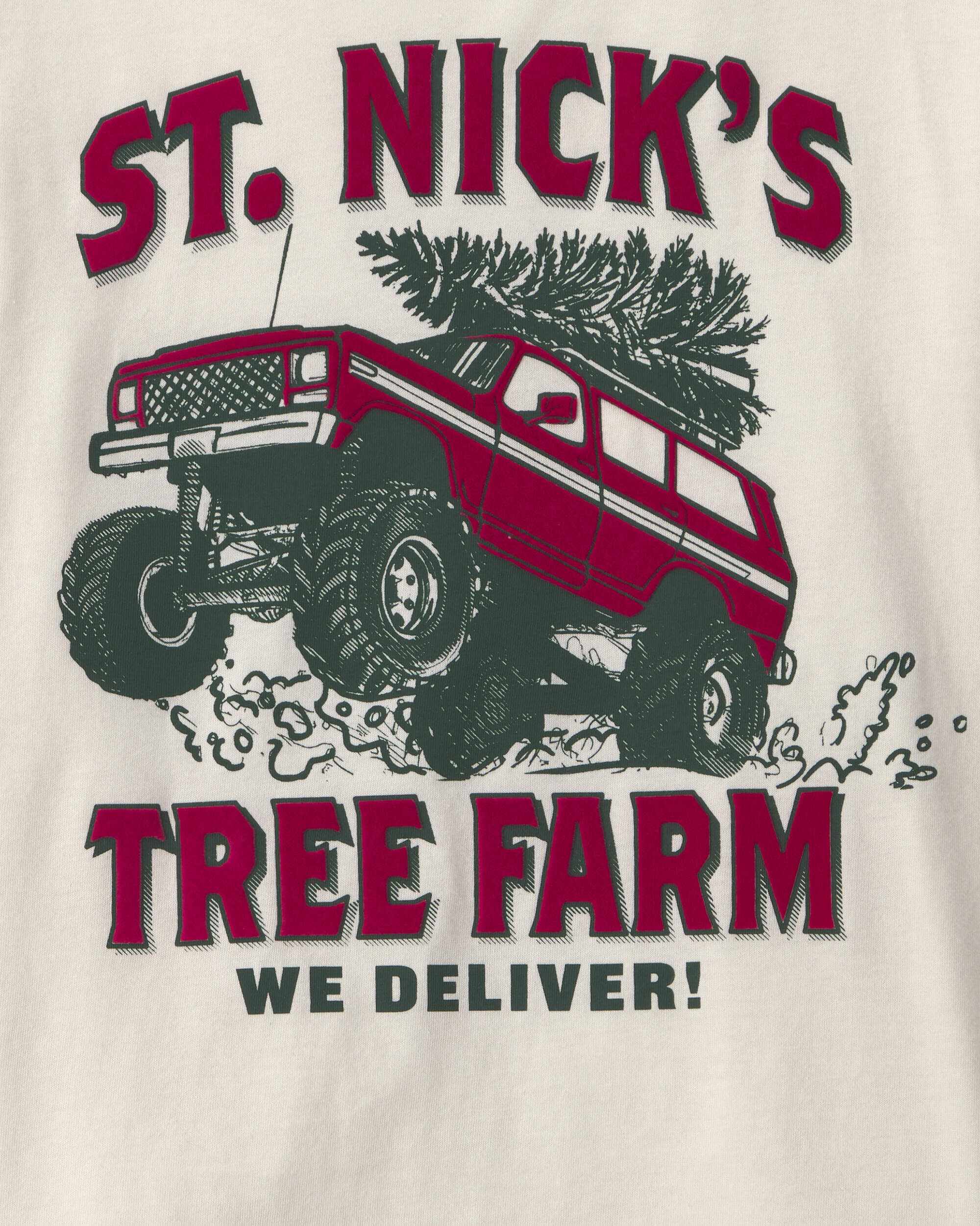 Boys 'St. Nick's Tree Farm' Long-Sleeve Graphic Tee - Cream - Image 3