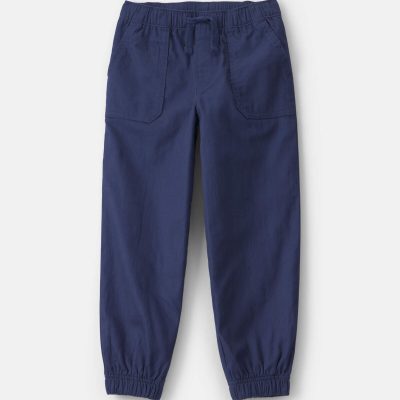 Boys Twill Joggers - Navy Blue