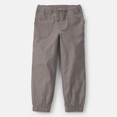 Boys Twill Joggers - Grey
