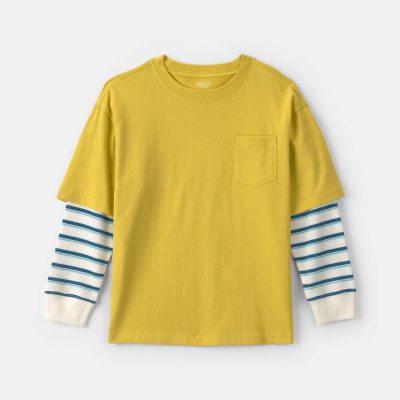 Boys Striped Long-Sleeve T-Shirt - Yellow/Cream