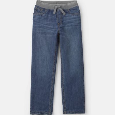 Boys Denim Pull-On Jeans - Medium Wash