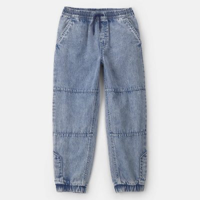 Boys Denim Relaxed Joggers - Light Wash