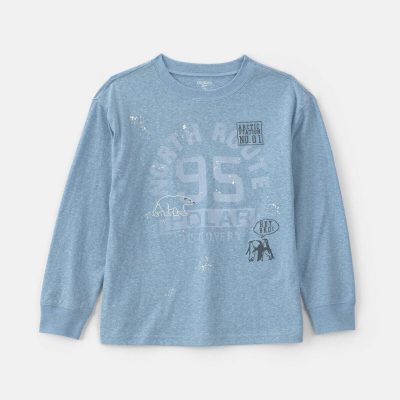 Boys Polar Long-Sleeve Graphic Tee - Blue