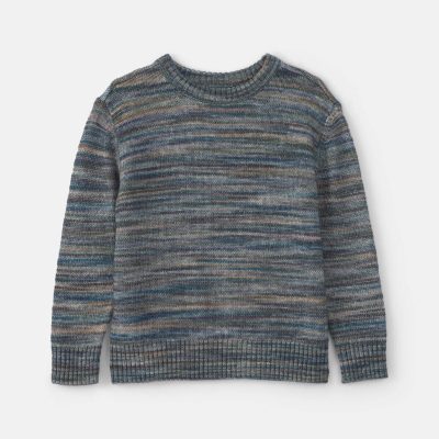 Boys Space Dye Sweater - Blue/Grey