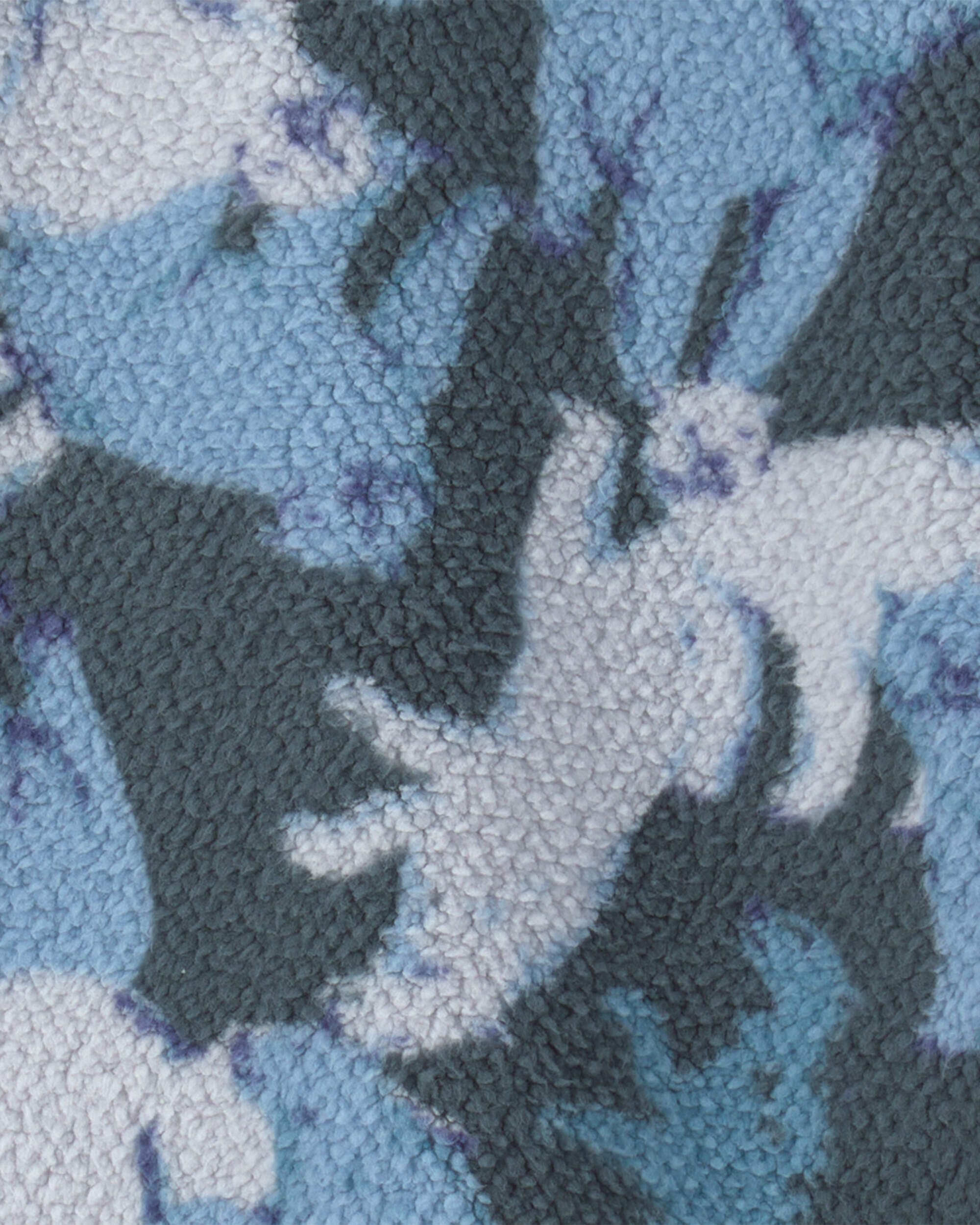Boys Polar Bear Teddy Fleece Quarter-Zip Pullover Sweatshirt - Blue/Grey - Image 3