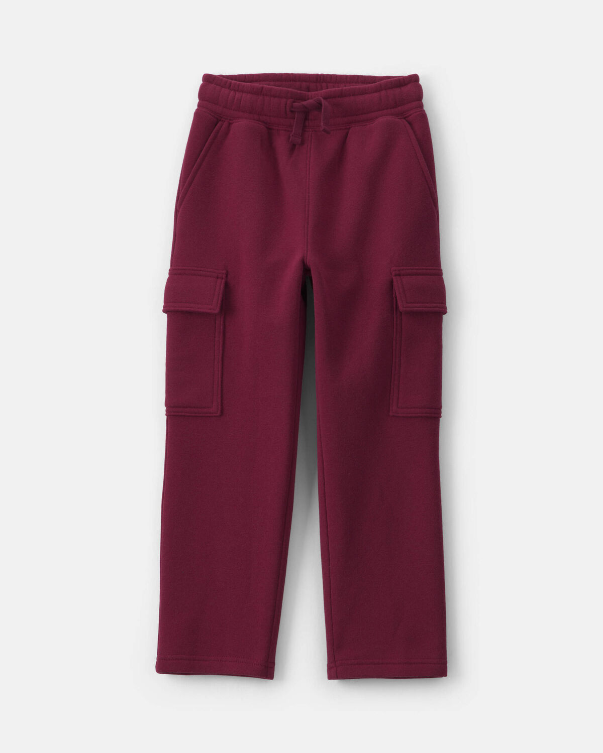 Boys Fleece Cargo Pants - Burgundy