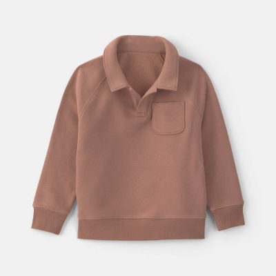Boys Fleece Pullover Sweatshirt - Tan