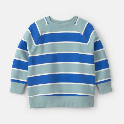 Boys Striped Fleece Pullover Sweatshirt - Blue