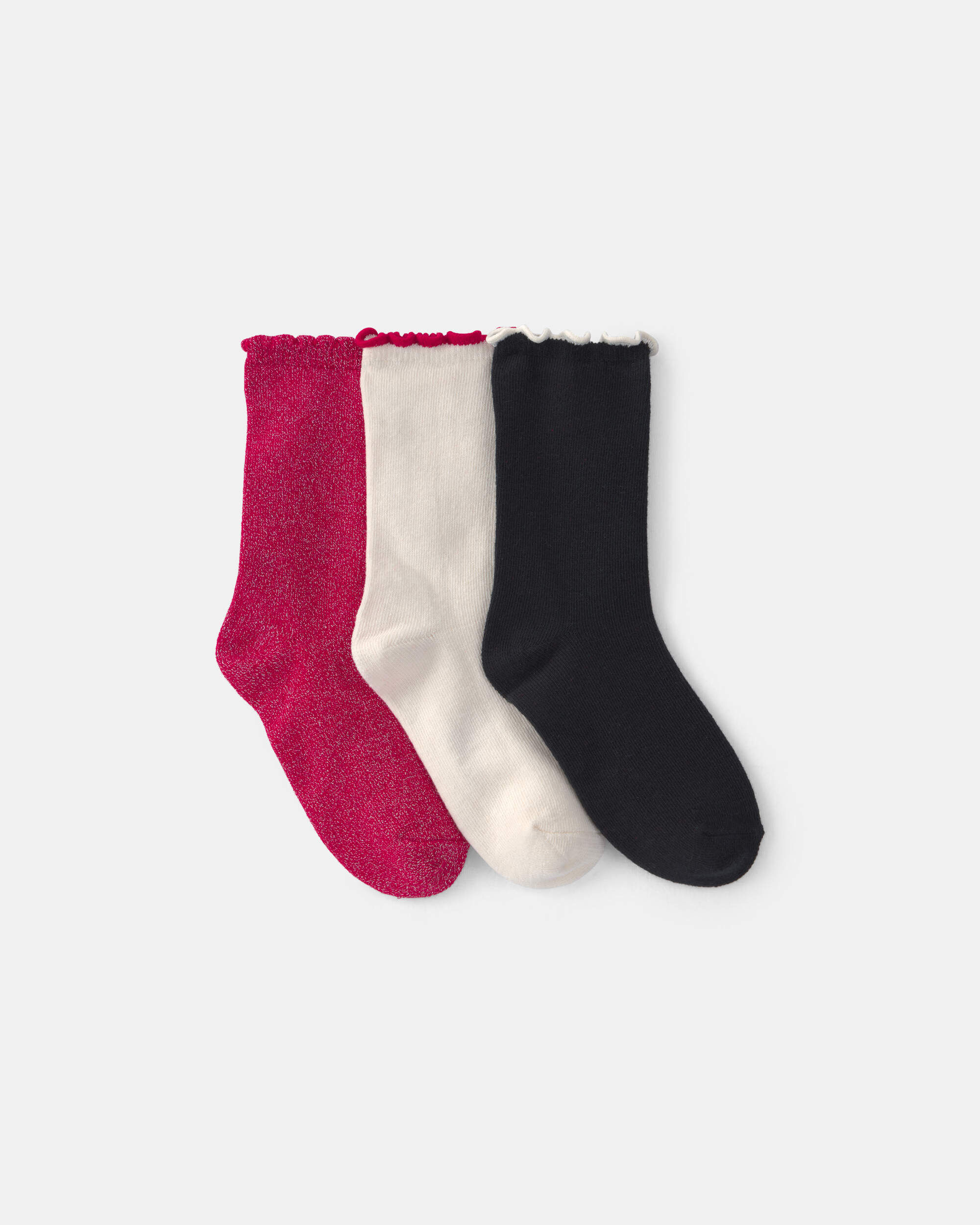 Girls 3-Pack Lace Cuff Socks - Image 3