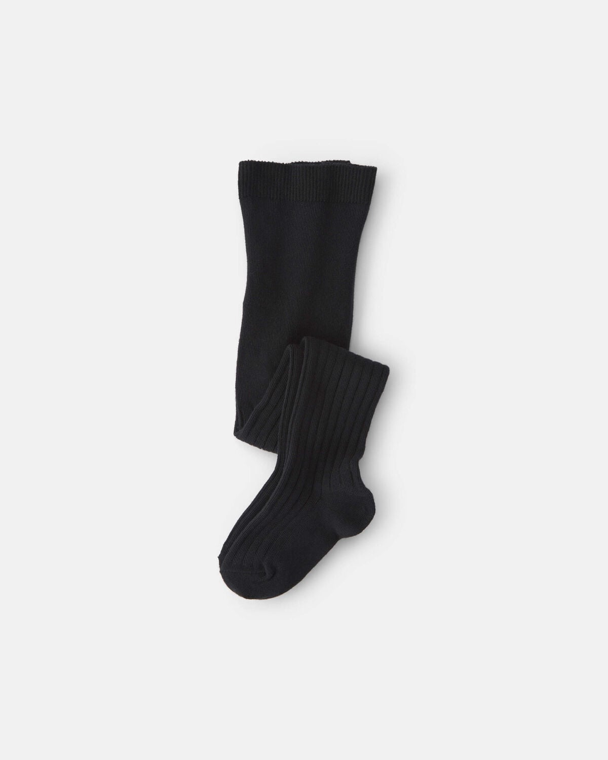 Girls Ribbed Tights - Black
