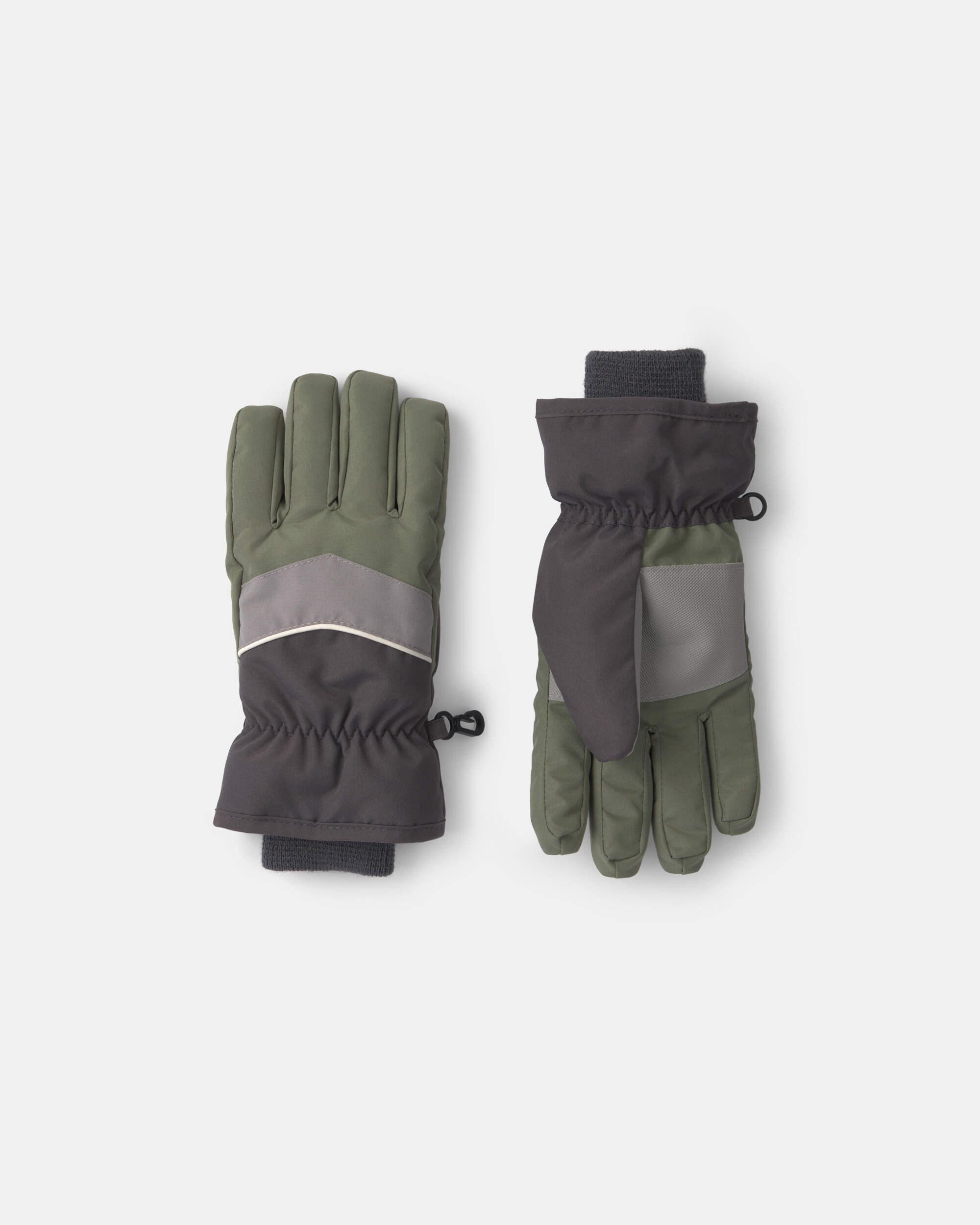 Boys Color Block Ski Gloves - Grey/Red/Blue - Image 3