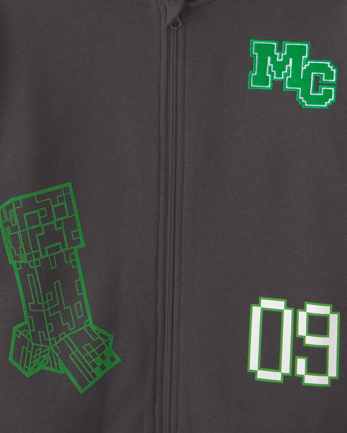 Boys Minecraft® Zip-Up Hoodie - Black/Green - Image 3