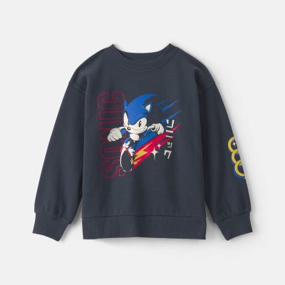 Boys Sonic The Hedgehog™ Pullover Sweatshirt - Navy Blue