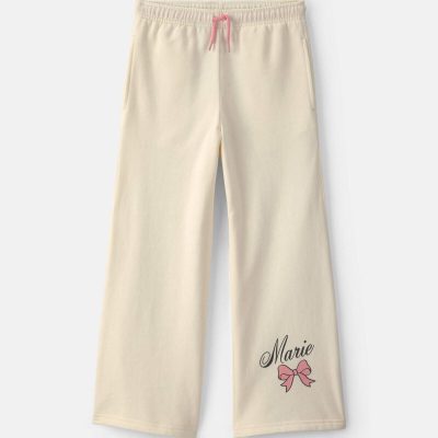 Girls Disney© Marie Fleece Wide-Leg Pants - Cream