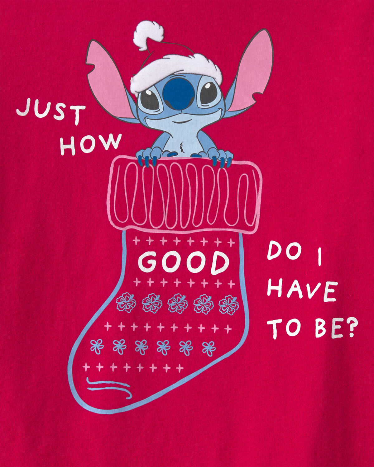 Girls Disney© Stitch Christmas Long-Sleeve Graphic Tee - Red - Image 2