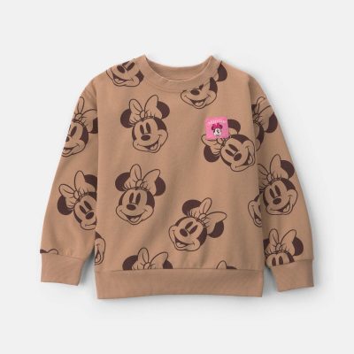Girls Disney© Minnie Mouse Fleece Pullover Sweatshirt - Brown