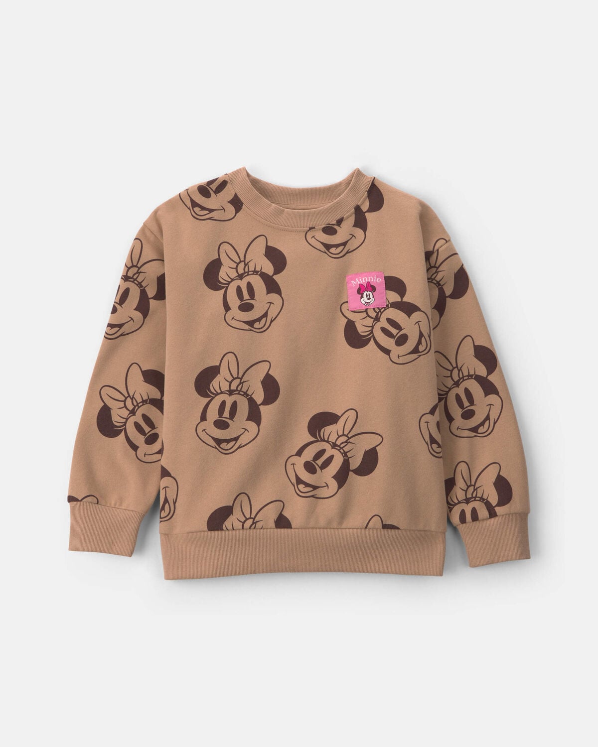 Girls Disney© Minnie Mouse Fleece Pullover Sweatshirt - Brown
