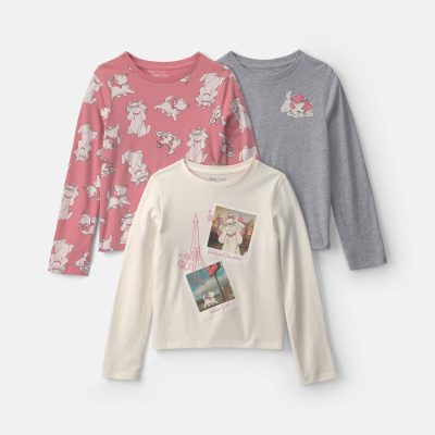 Girls 3-Pack Disney© Marie Long-Sleeve Multipack Tops