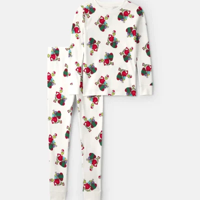 Kids 2-Piece Dr. Seuss™ The Grinch Christmas 100% Cotton Snug Fit Pajama Set - Ivory