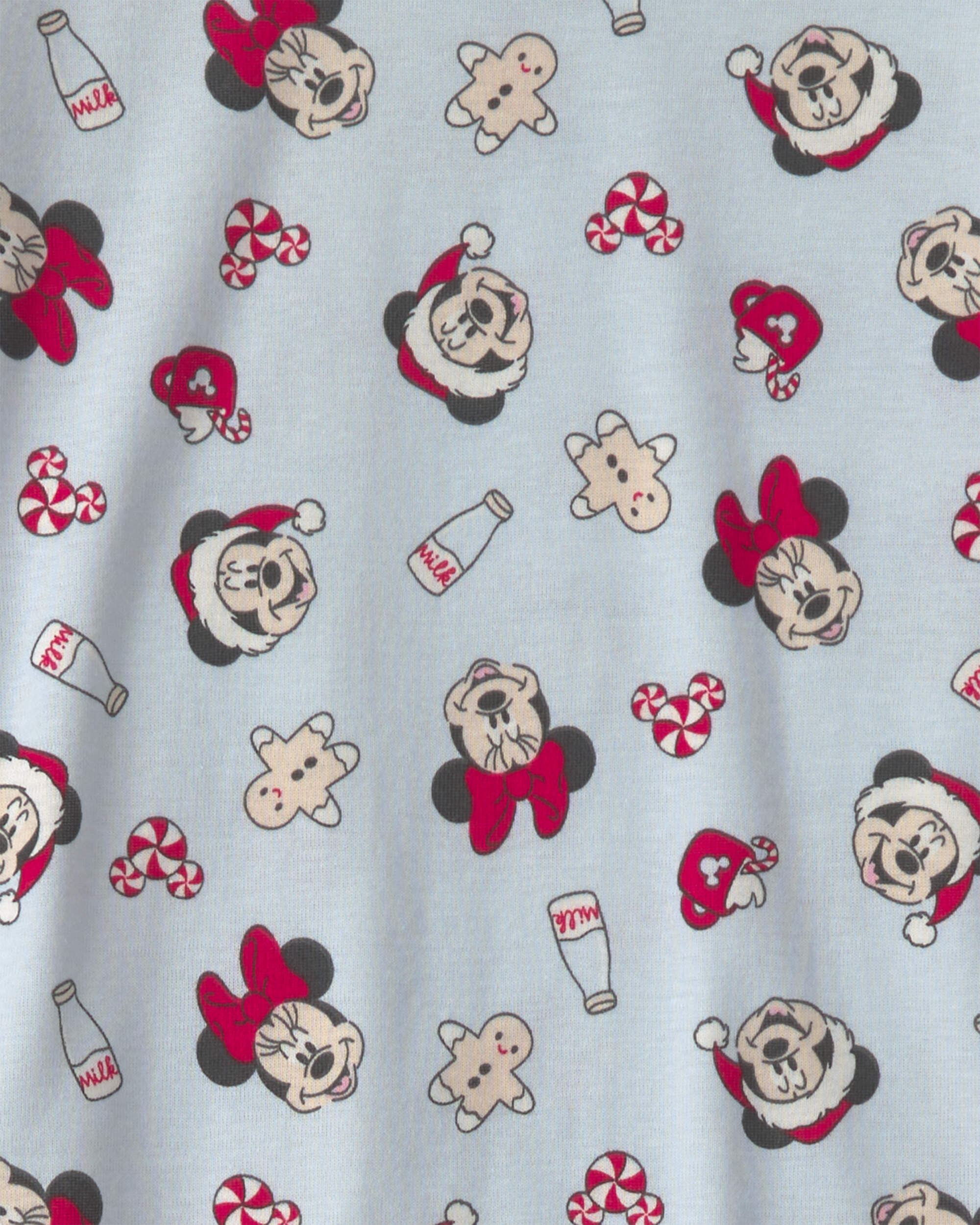 Kids 2-Piece Disney Mickey Mouse Christmas 100% Cotton Snug Fit Pajama Set - Blue - Image 3