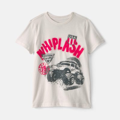 Boys 'Whiplash' Monster Jam Graphic Tee - Cream