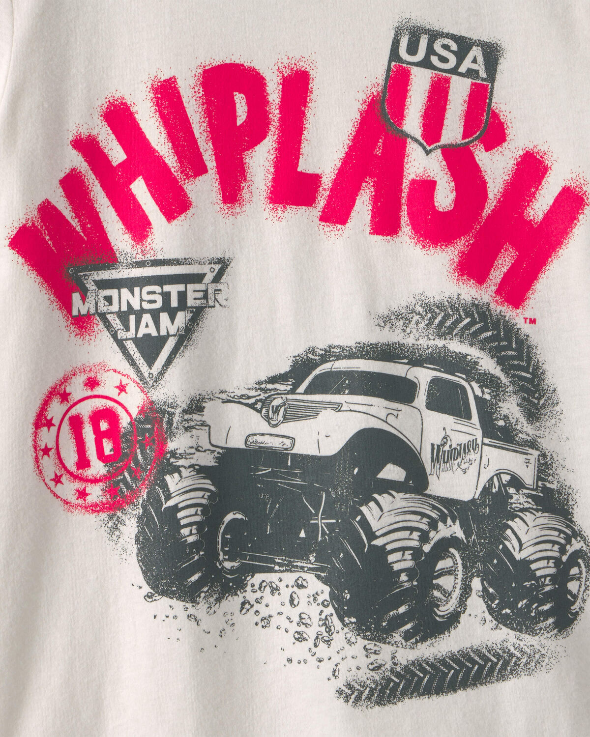 Boys 'Whiplash' Monster Jam Graphic Tee - Cream - Image 2