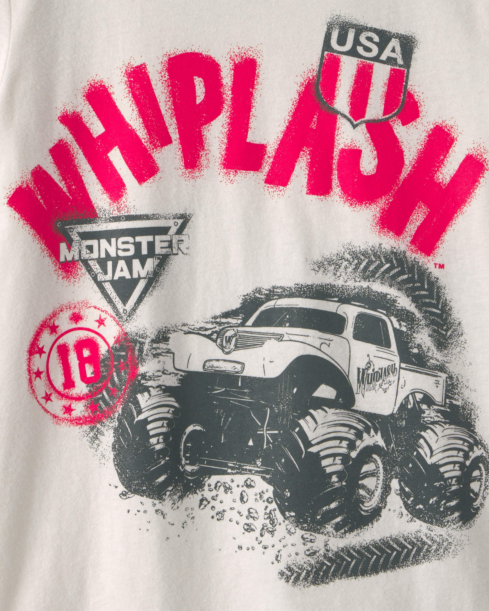 Boys 'Whiplash' Monster Jam Graphic Tee - Cream - Image 3