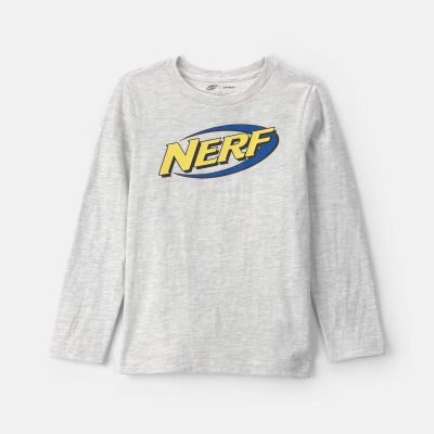 Boys Nerf Long-Sleeve Graphic Tee - Grey