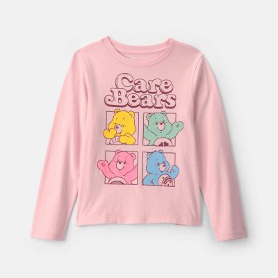 Girls Care Bears Long-Sleeve Graphic Tee - Pink