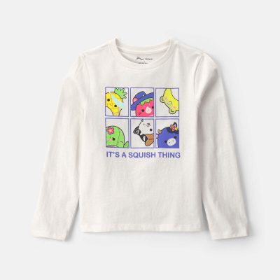 Girls Squishmallow Long-Sleeve Graphic Tee - White