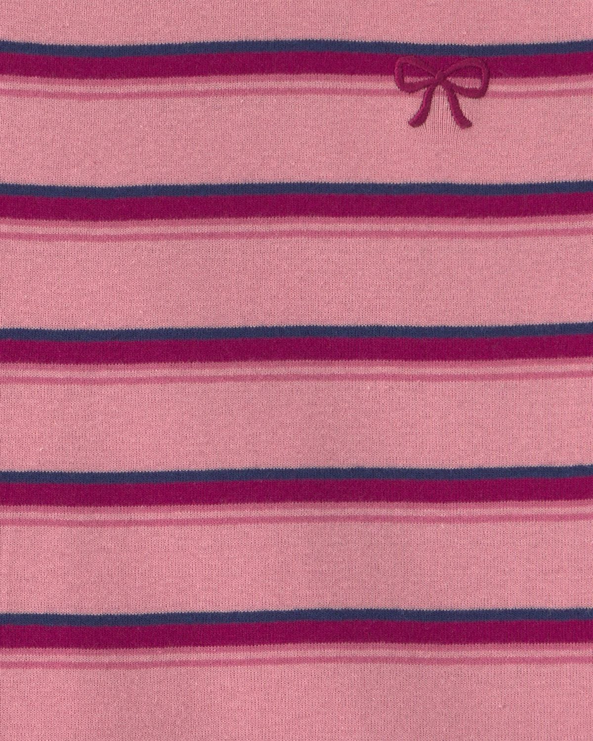 Girls Bow Striped Top - Pink - Image 2