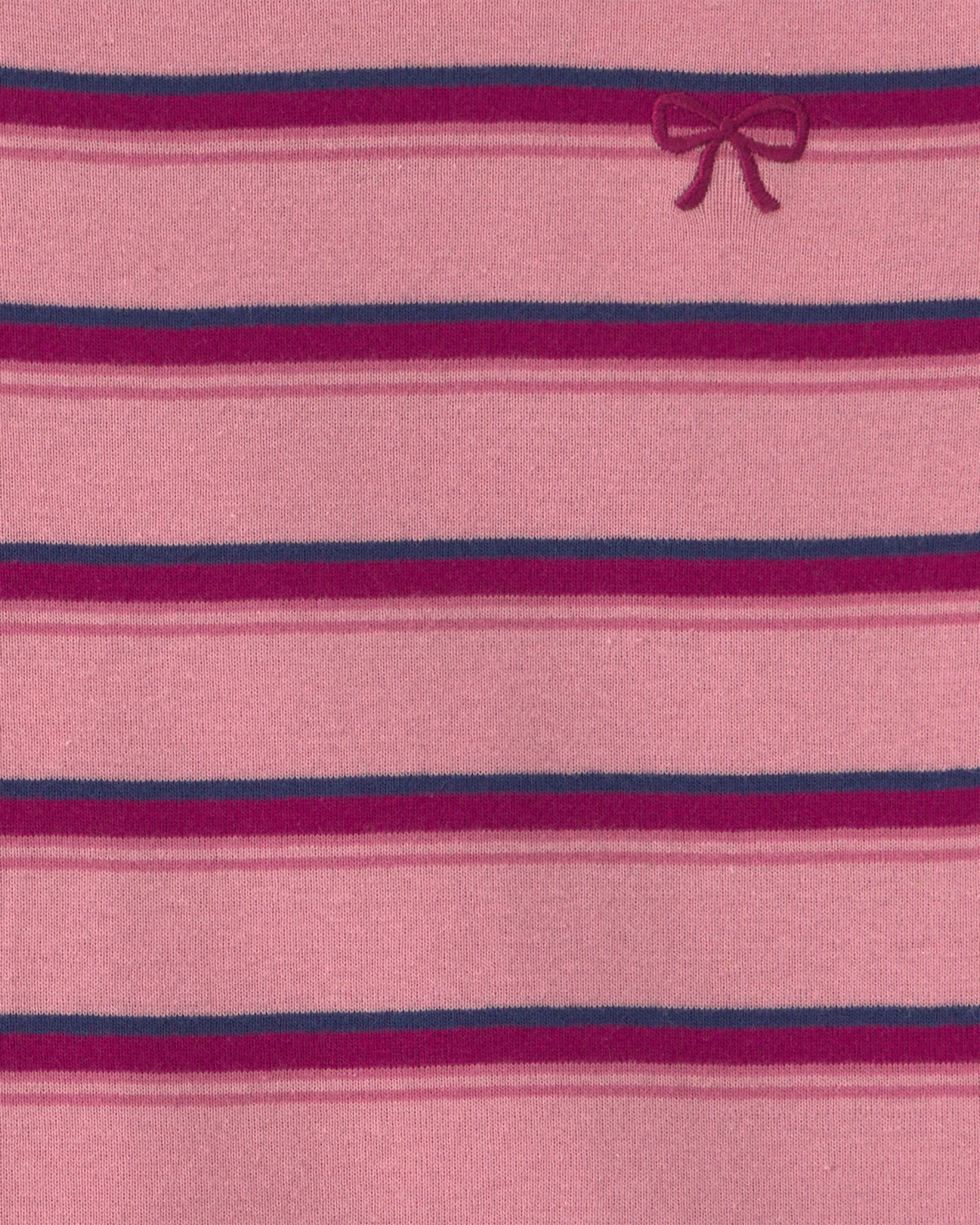 Girls Bow Striped Top - Pink - Image 3